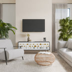 VIVID TONE 3-Door TV Stand in Black Finish