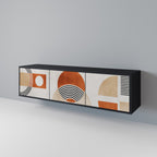 UTRYMME RUNDT 3-dörrars TV-bänk i svart finish