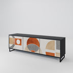 UTRYMME RUNDT 3-dörrars TV-bänk i svart finish