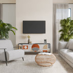 UTRYMME RUNDT 3-dörrars TV-bänk i svart finish