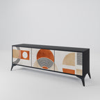 UTRYMME RUNDT 3-dörrars TV-bänk i svart finish