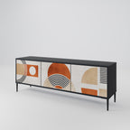 UTRYMME RUNDT 3-dörrars TV-bänk i svart finish