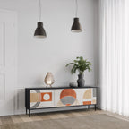 UTRYMME RUNDT 3-dörrars TV-bänk i svart finish