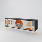 UTRYMME RUNDT 3-dörrars TV-bänk i svart finish