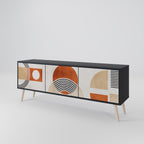 UTRYMME RUNDT 3-dörrars TV-bänk i svart finish