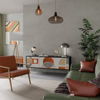 UTRYMME RUNDT 3-dörrars TV-bänk i svart finish