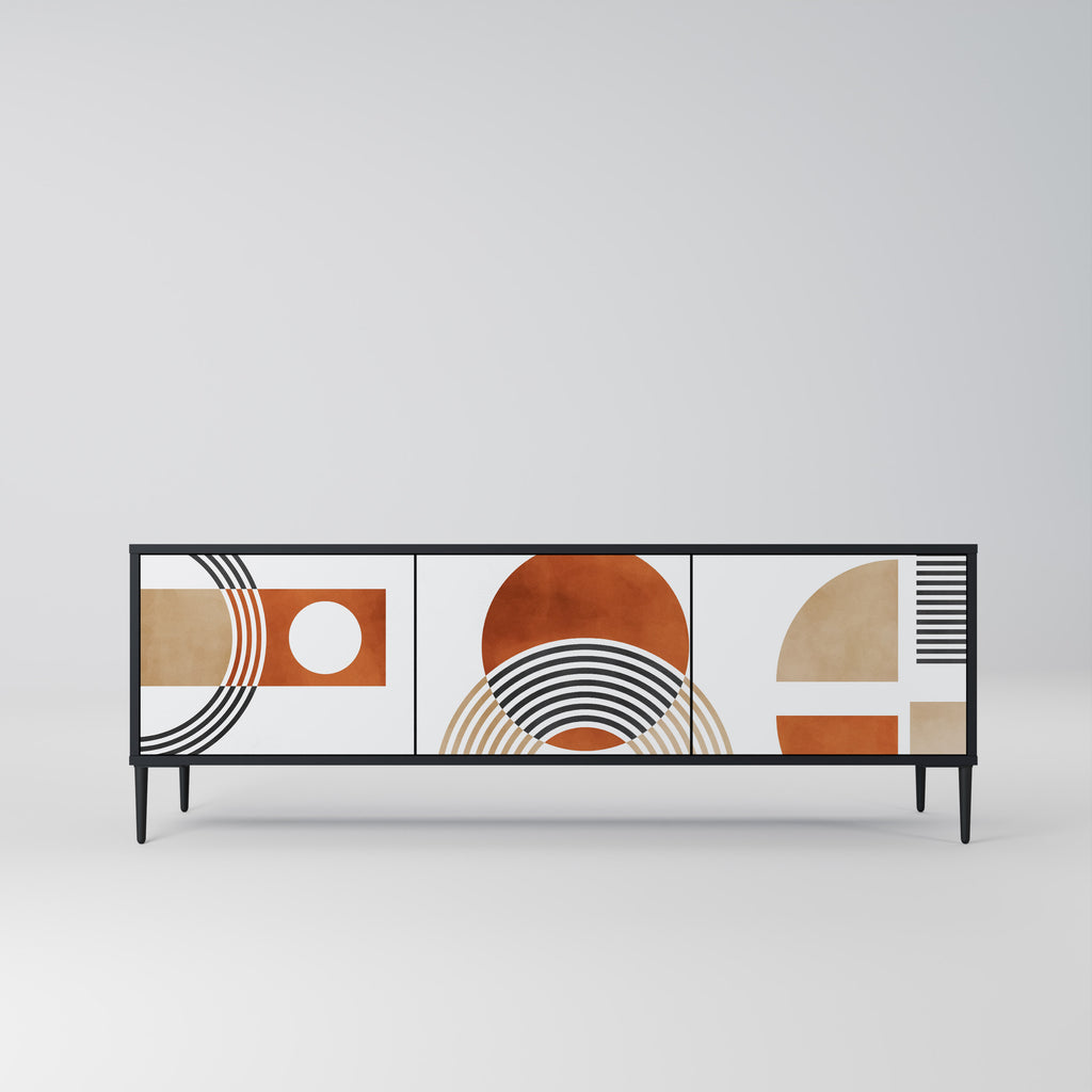 CIRCLE RHYTM 3-dörrars TV-bänk i svart finish