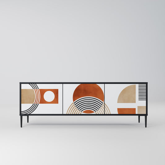 CIRCLE RHYTM 3-dörrars TV-bänk i svart finish