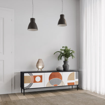CIRCLE RHYTM 3-dörrars TV-bänk i svart finish