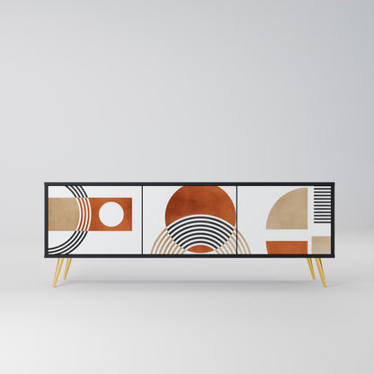 CIRCLE RHYTM 3-dörrars TV-bänk i svart finish