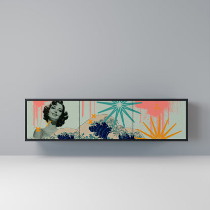 KANAGAWA BEAUTY 3-dörrars TV-bänk i svart finish