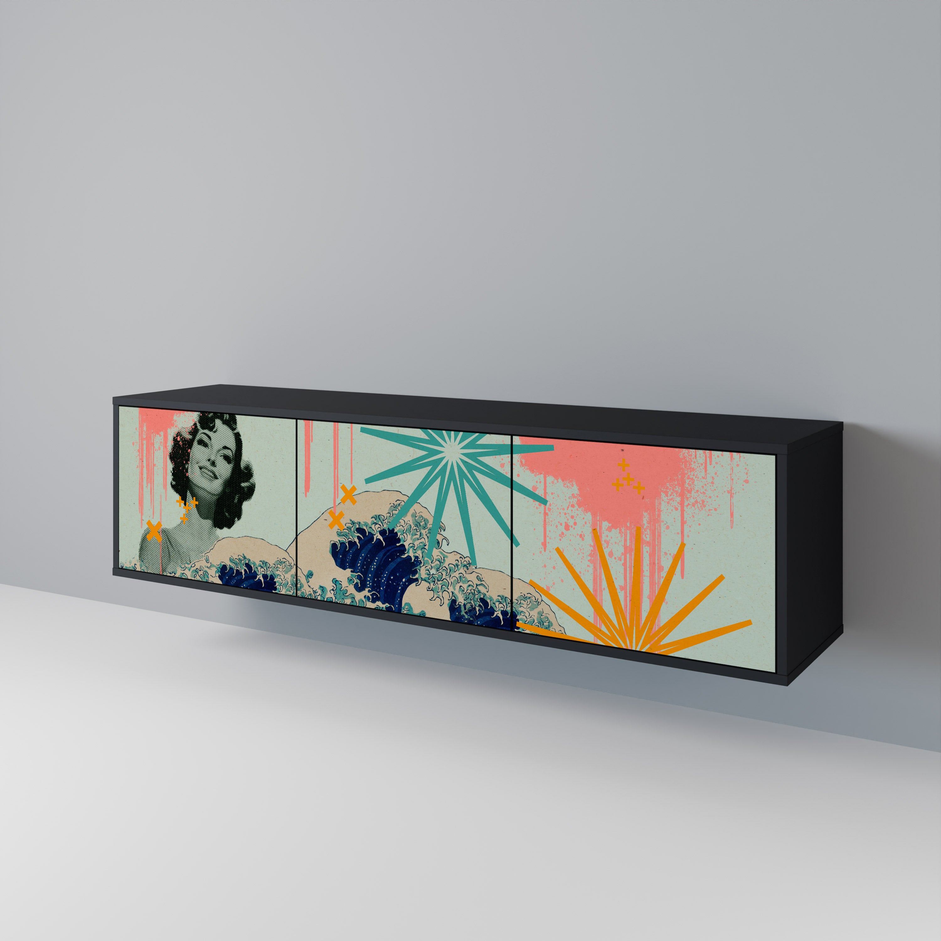 KANAGAWA BEAUTY 3-Door TV Cabinet