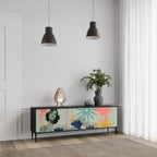 KANAGAWA BEAUTY 3-dörrars TV-bänk i svart finish