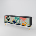 KANAGAWA BEAUTY 3-dörrars TV-bänk i svart finish