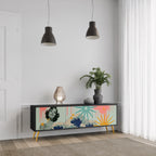 KANAGAWA BEAUTY 3-dörrars TV-bänk i svart finish