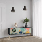 KANAGAWA BEAUTY 3-dörrars TV-bänk i svart finish