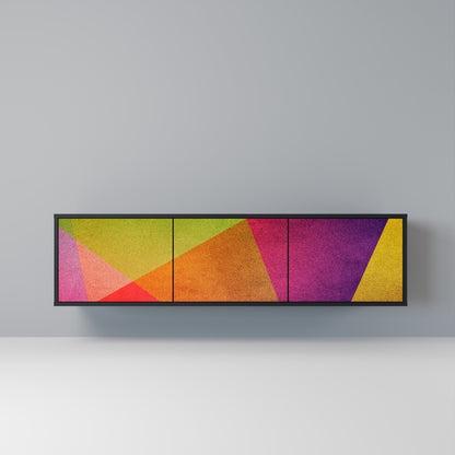 VIVID GEOMETRY 3-dörrars TV-bänk i svart finish