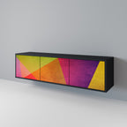 VIVID GEOMETRY 3-dörrars TV-bänk i svart finish