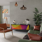 VIVID GEOMETRY 3-dörrars TV-bänk i svart finish