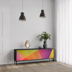 VIVID GEOMETRY 3-dörrars TV-bänk i svart finish