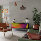 VIVID GEOMETRY 3-dörrars TV-bänk i svart finish