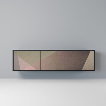 BEIGE GEOMETRY 3-dörrars TV-bänk i svart finish