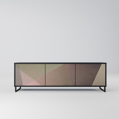 BEIGE GEOMETRY 3-dörrars TV-bänk i svart finish