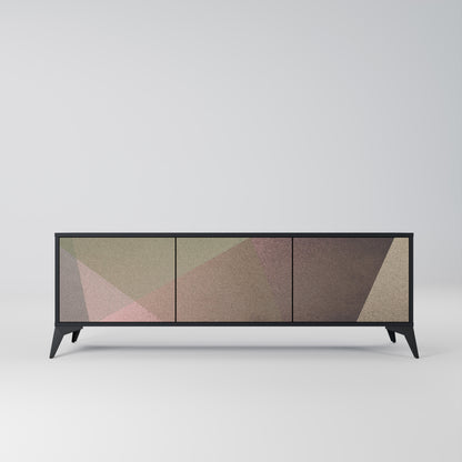 BEIGE GEOMETRY 3-dörrars TV-bänk i svart finish