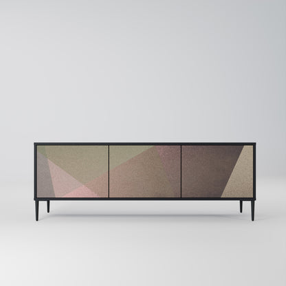 BEIGE GEOMETRY 3-dörrars TV-bänk i svart finish