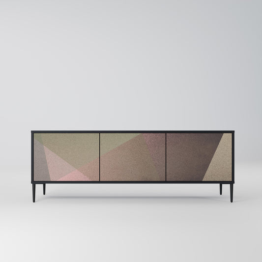 BEIGE GEOMETRY 3-dörrars TV-bänk i svart finish