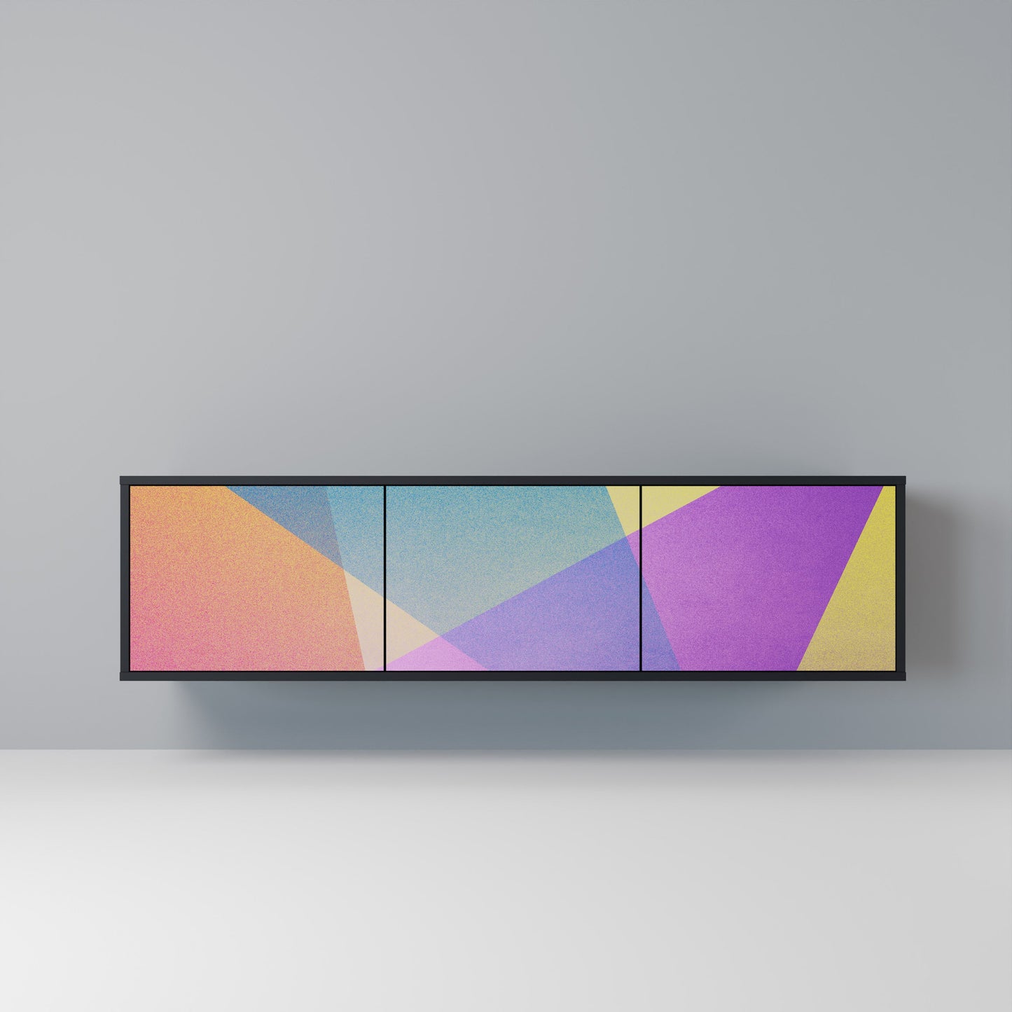 LJUS GEOMETRY 3-dörrars TV-bänk i svart finish