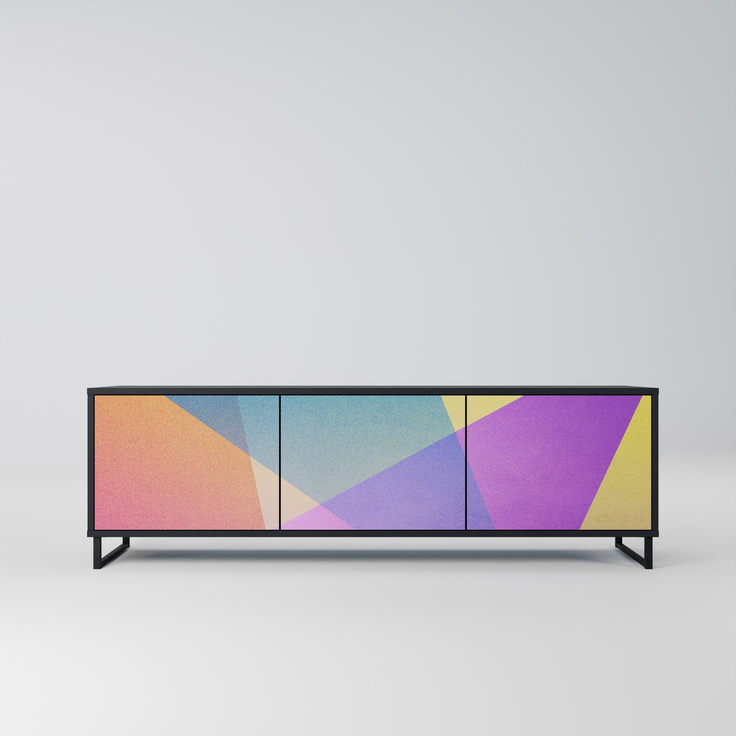 LJUS GEOMETRY 3-dörrars TV-bänk i svart finish