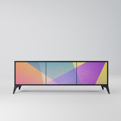 LJUS GEOMETRY 3-dörrars TV-bänk i svart finish