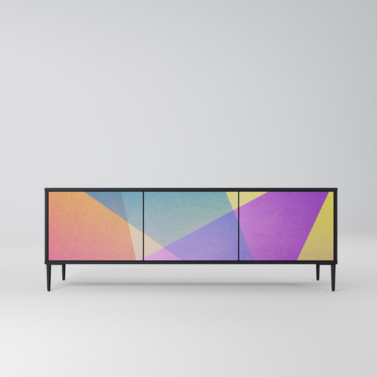 LJUS GEOMETRY 3-dörrars TV-bänk i svart finish