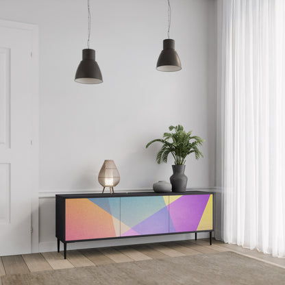 LJUS GEOMETRY 3-dörrars TV-bänk i svart finish
