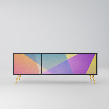 LJUS GEOMETRY 3-dörrars TV-bänk i svart finish