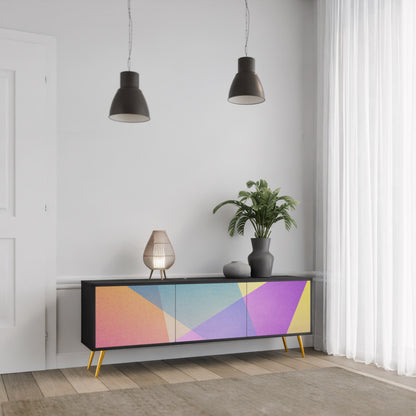 LJUS GEOMETRY 3-dörrars TV-bänk i svart finish