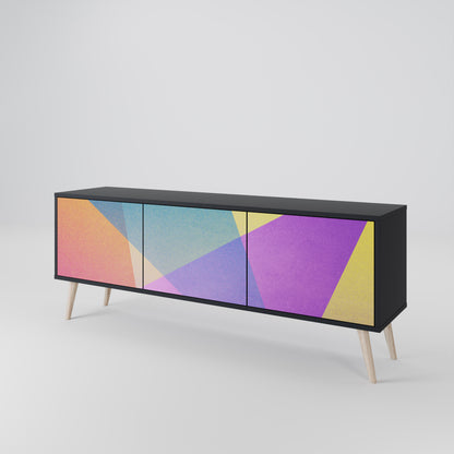 LJUS GEOMETRY 3-dörrars TV-bänk i svart finish