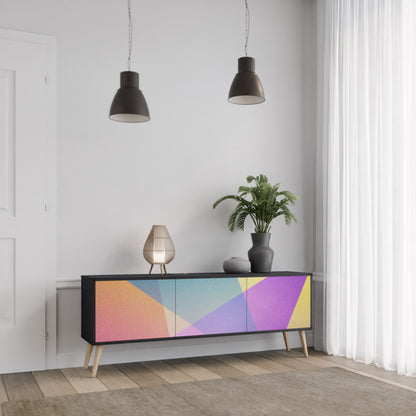 LJUS GEOMETRY 3-dörrars TV-bänk i svart finish