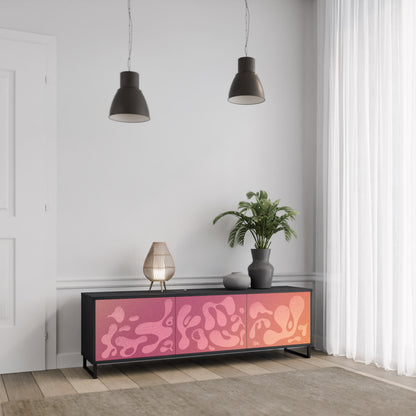 IRREGULAR ROSA 3-dörrars TV-bänk i svart finish