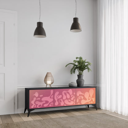 IRREGULAR ROSA 3-dörrars TV-bänk i svart finish