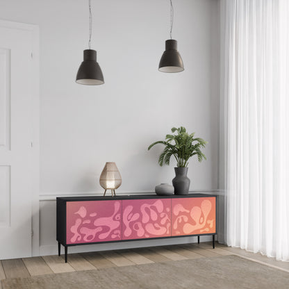 IRREGULAR ROSA 3-dörrars TV-bänk i svart finish