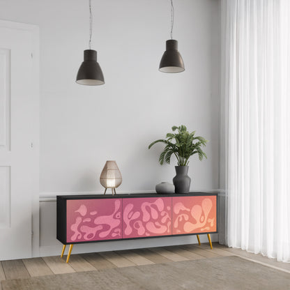 IRREGULAR ROSA 3-dörrars TV-bänk i svart finish