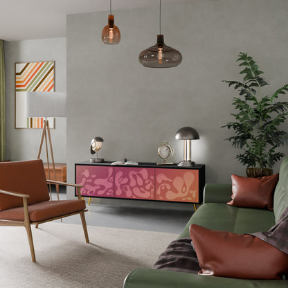 IRREGULAR ROSA 3-dörrars TV-bänk i svart finish