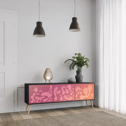 IRREGULAR ROSA 3-dörrars TV-bänk i svart finish