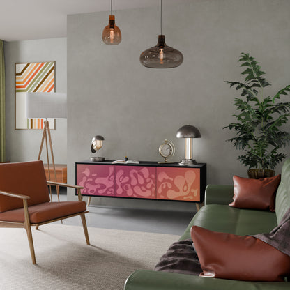 IRREGULAR ROSA 3-dörrars TV-bänk i svart finish