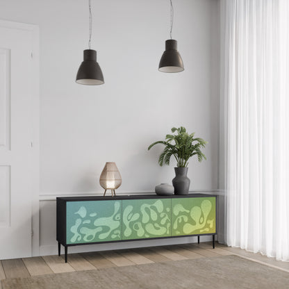 IRREGULAR BLUE 3-Dörrars TV-bänk i svart finish