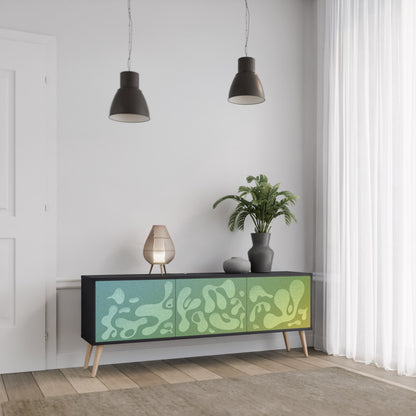IRREGULAR BLUE 3-Dörrars TV-bänk i svart finish