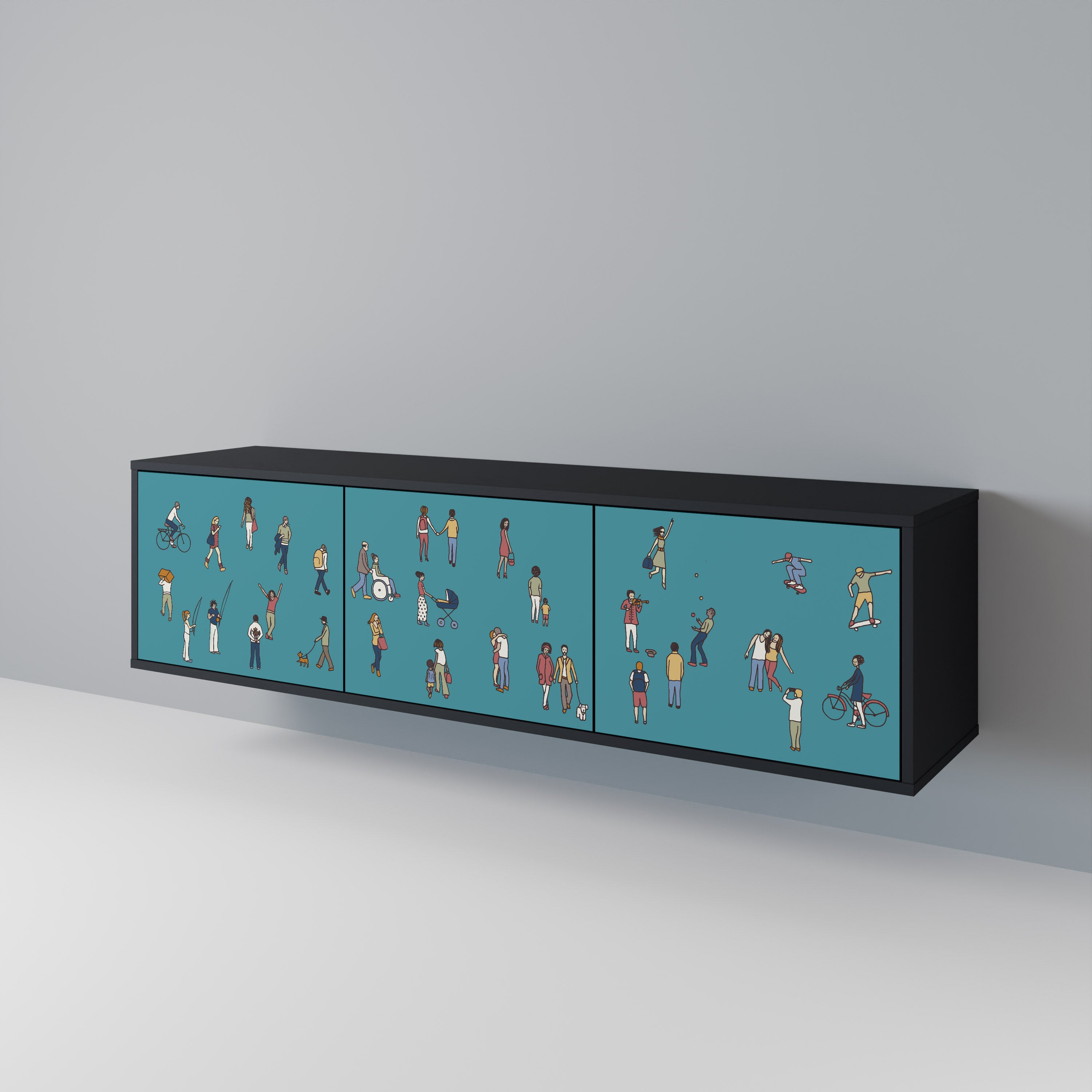 COLLECTIVE STREAM 3-Door TV Cabinet