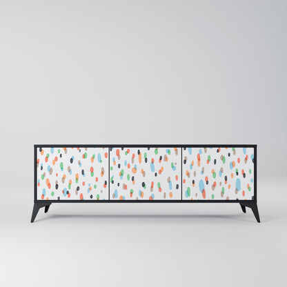 ENERGETIC SPOTS 3-Door TV Stand in Black Finish